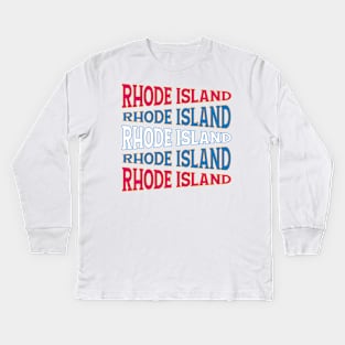 NATIONAL TEXT ART RHODE ISLAND Kids Long Sleeve T-Shirt